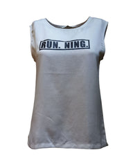 Top mujer sin mangas camiseta blusa RUN.NING urbana casual deportiva cuello redondo aberturas laterales textura suave modelo Sinty color blanco talla S cómodo versátil fresco ✅Entrega 24/48h