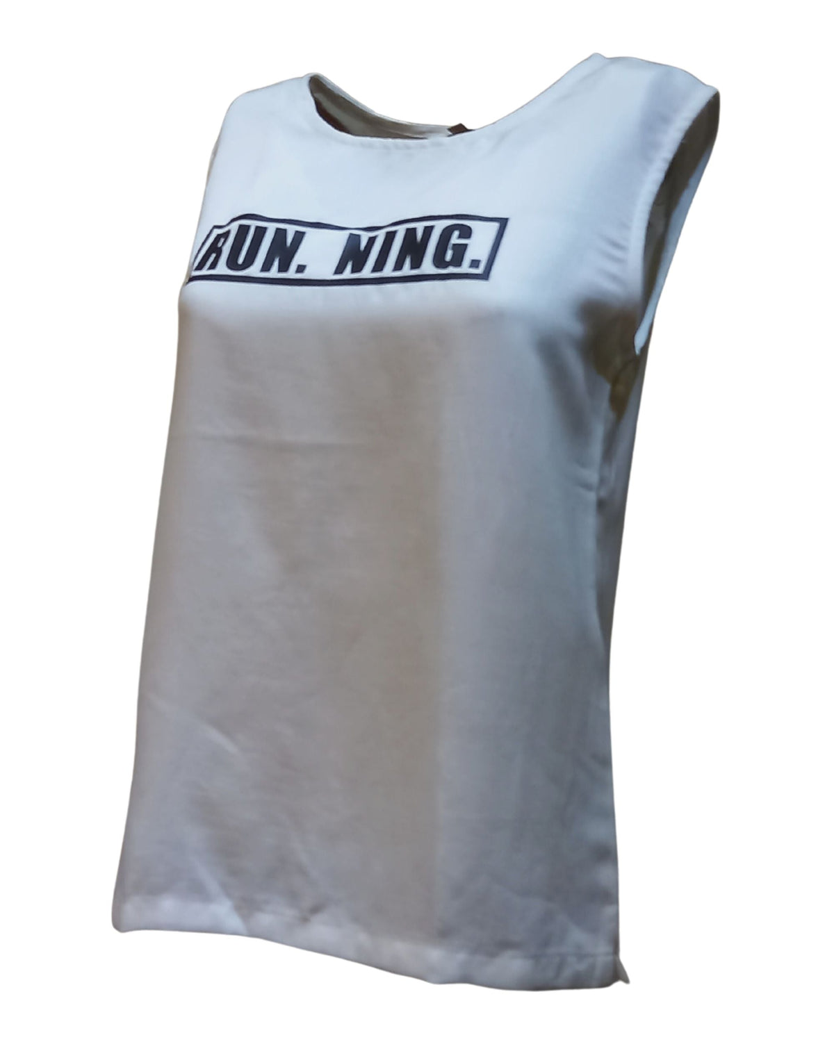 Top mujer sin mangas camiseta blusa RUN.NING urbana casual deportiva cuello redondo aberturas laterales textura suave modelo Sinty color blanco talla S cómodo versátil fresco ✅Entrega 24/48h