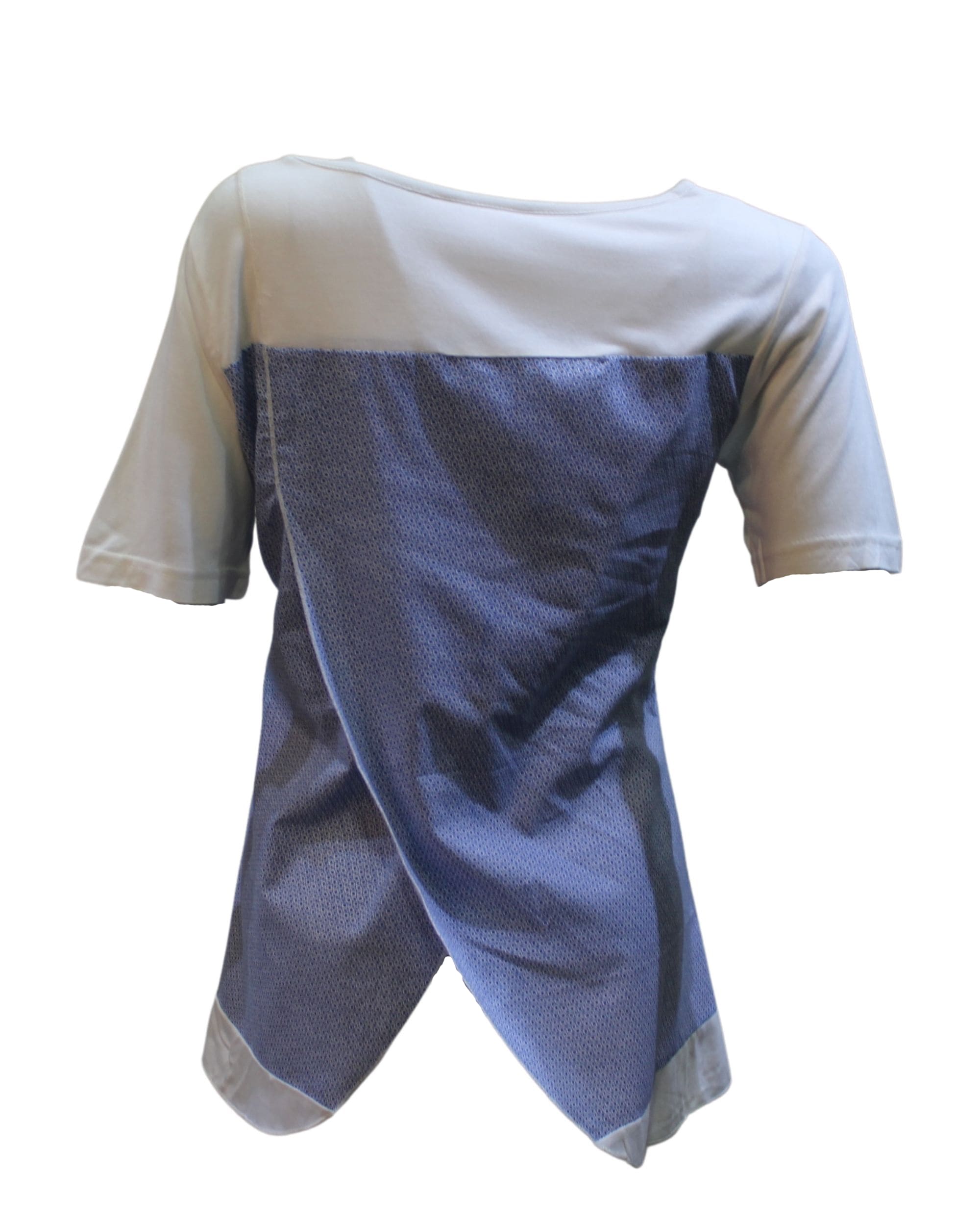 Blusa mujer doble capa, camiseta casual, manga corta, cuello redondo, diseño estampado, corte recto, color azul, talla S, cómoda, versátil, ideal verano ✅Entrega 24/48h