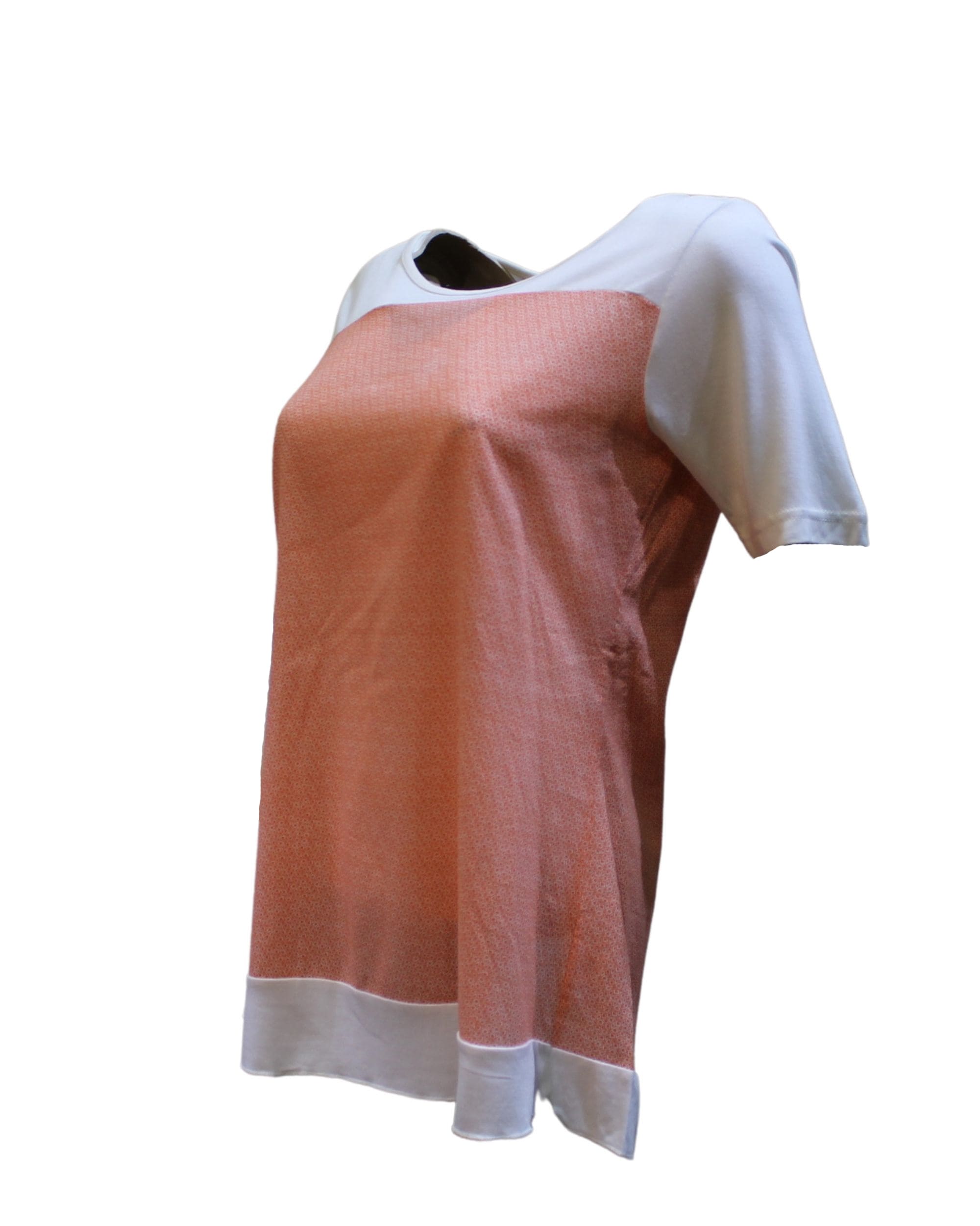 Blusa mujer, top fluido, doble capa, manga corta, cuello redondo, estilo casual, diseño estampado, colores rosa y blanco, talla S, fresca, cómoda, ideal verano, versátil ✅Entrega 24/48h
