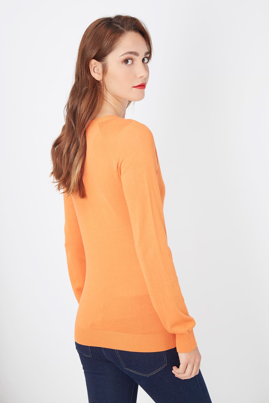 Cardigan mujer, suéter punto, chaqueta ligera, manga larga, botones frontales, diseño clásico, tejido suave, color naranja, talla L, elegante, versátil, ideal para oficina o casual, abrigo fino ✅Entrega 24/48h