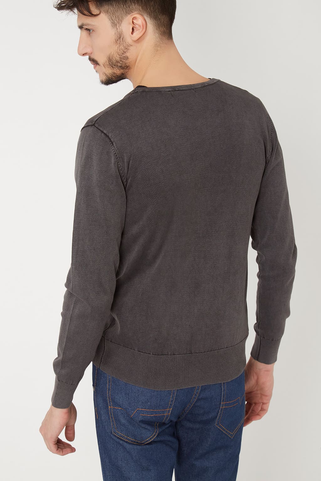 Cárdigan hombre, suéter, chaqueta ligera War Wolf WH68052, manga larga, cuello pico, cierre botones, tejido canalé, gris, talla L, moda casual, cómodo versátil facilidad de combinar outfits ✅Entrega 24/48h