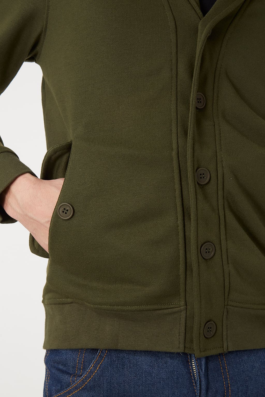 Cardigan mujer chaqueta manga larga sport casual cuello chal coderas bolsillos solapa cierre botones modelo WY68210 caqui talla L versátil cómodo ideal entretiempo ✅Entrega 24/48h