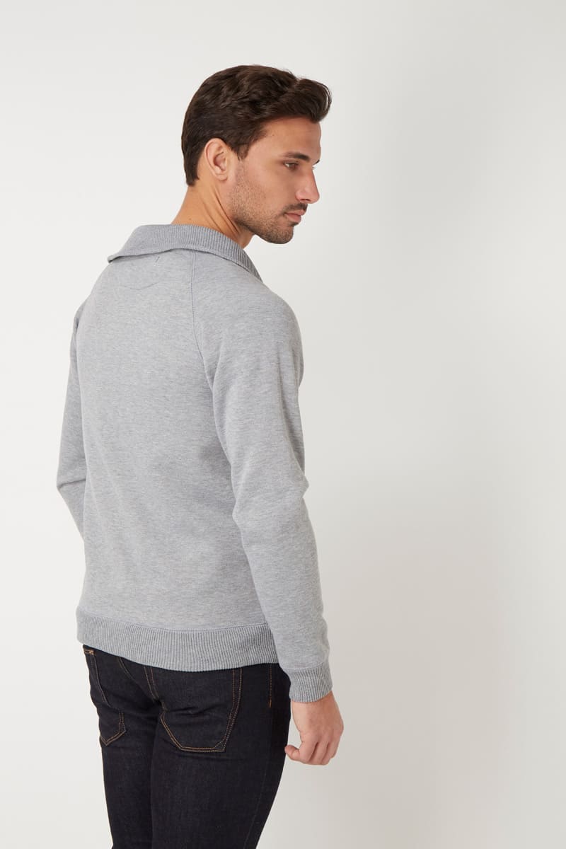 Cárdigan hombre jersey chaqueta punto cuello chal bolsillos cierre botones manga larga acrílico gris talla L diseño casual cómodo versátil ideal entretiempo ✅Entrega 24/48h