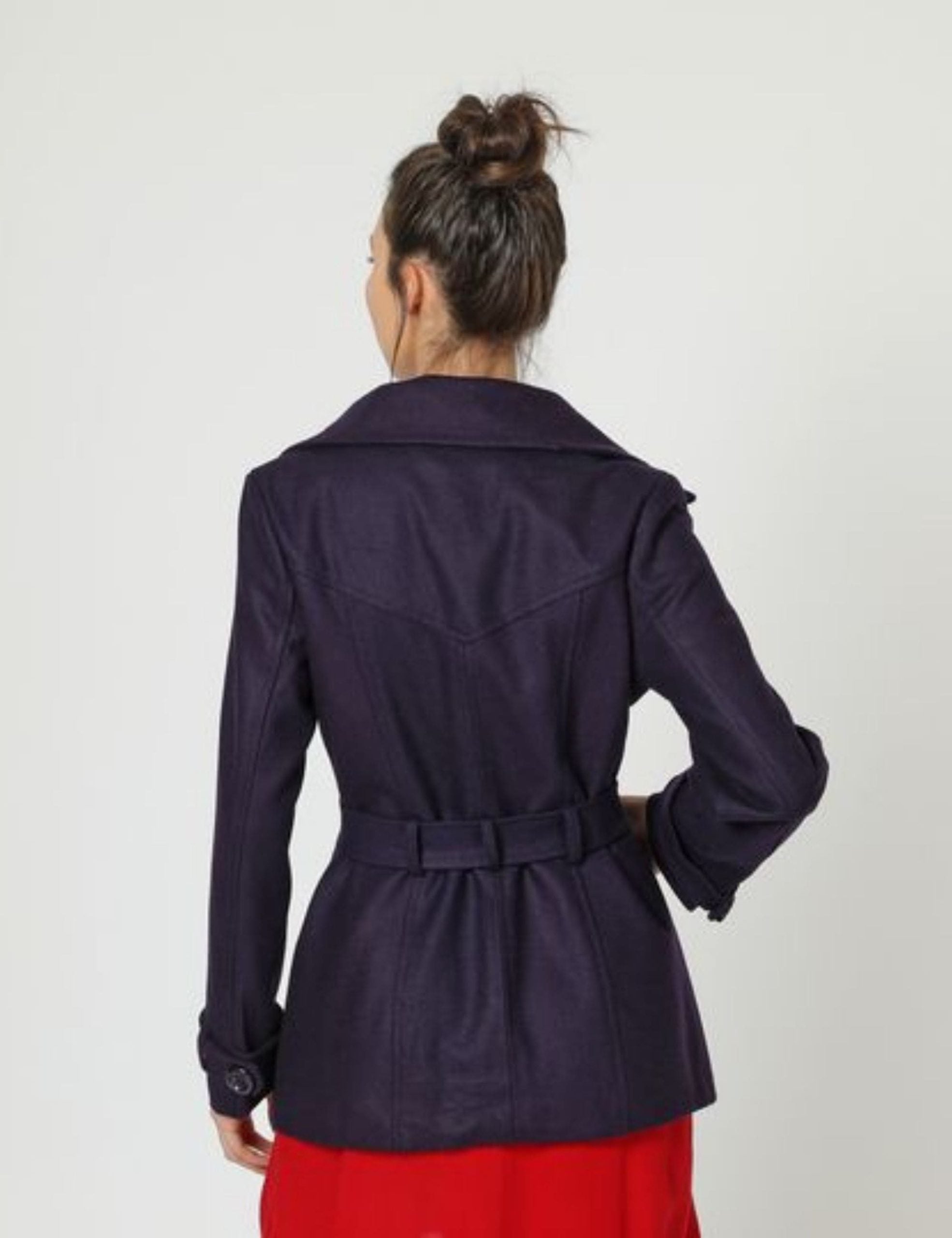 Abrigo recto mujer, chaqueta larga, diseño elegante, cinturón extraíble, solapa, manga larga, bolsillos, poliéster, azul marino, talla 36, ideal oficina y diario, forro interior, versátil, cómoda ✅Entrega 24/48h