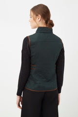 Chaleco guateado mujer, chaleco acolchado, estilo casual, cuello alto, cierre cremallera, 4 bolsillos frontales, forro interior, poliéster, color verde oscuro, talla 36, cómodo y versátil ✅Entrega 24/48h